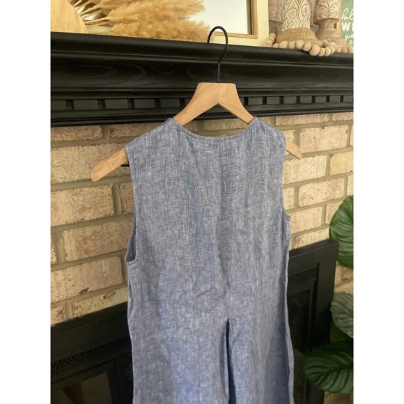 Kal Rieman Linen Pleated Mini Dress Womens XS Blue - Picture 6 of 6